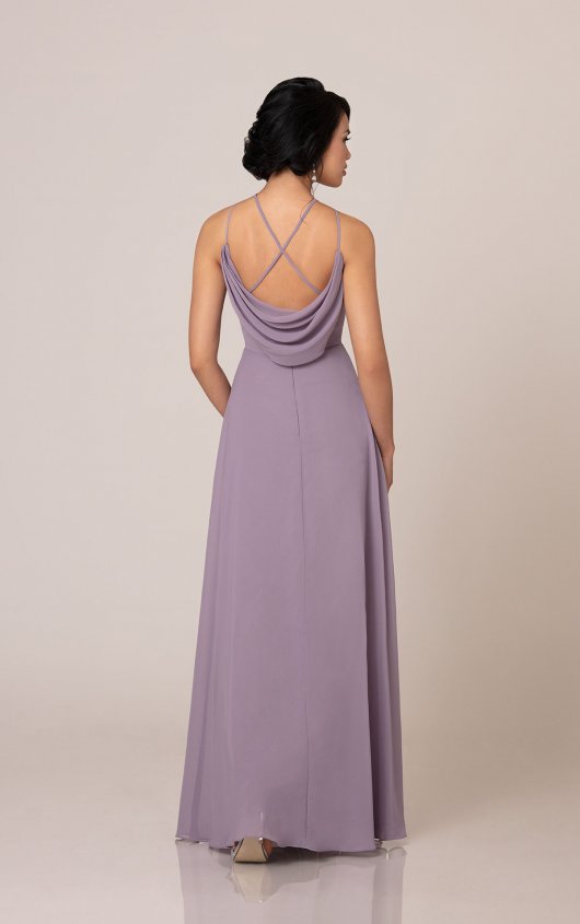 purple bridesmaid dresses nz Dark Purple Sleeved Chiffon Evening Dress