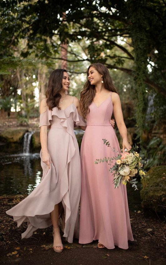 Elegant Rose Gold Dress Pale Blush Bridesmaid Dress Matte Satin Size Large Birdy Grey Stephanie Elegant Rose Gold Dress Pale Blush Bridesmaid Dress Matte Satin Size Large Birdy Grey Stephanie